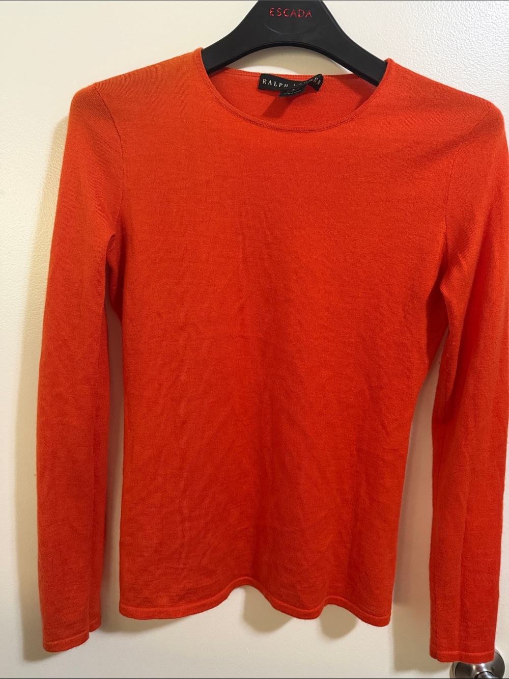 Ralph Lauren Black Label Orange Crewneck Sweater light weight cashmere